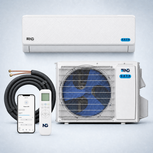 SAJA 12,000 BTU Mini Split Heat Pump System, 115V, R-32, 22.0 SEER2